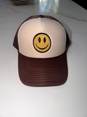 Happy Face OTTO Brown and Yellow Mesh Trucker Cap | OS